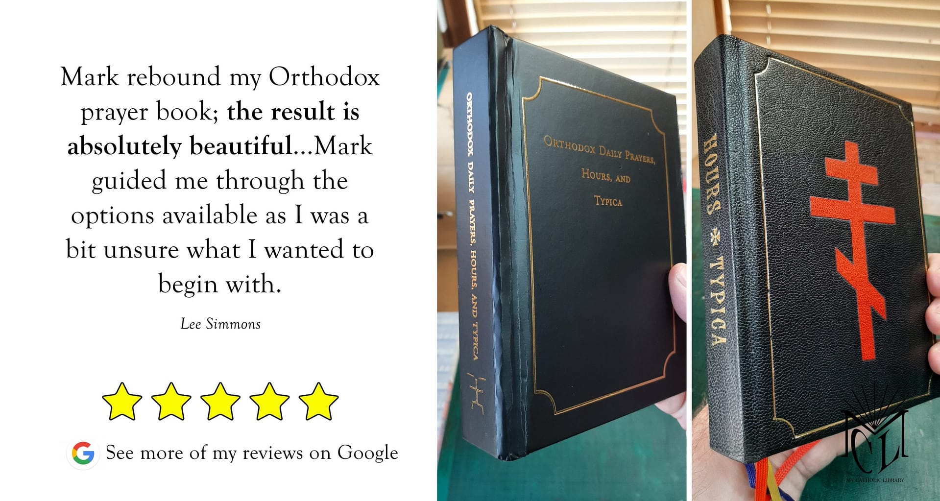 New bookbinding testimonial with Aorist Press Hours and Typica in new design binding