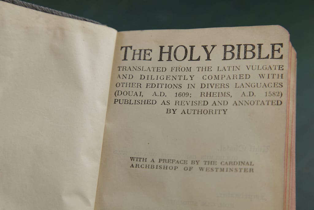 Title page for Douay Rheims Challoner translation of the Bible