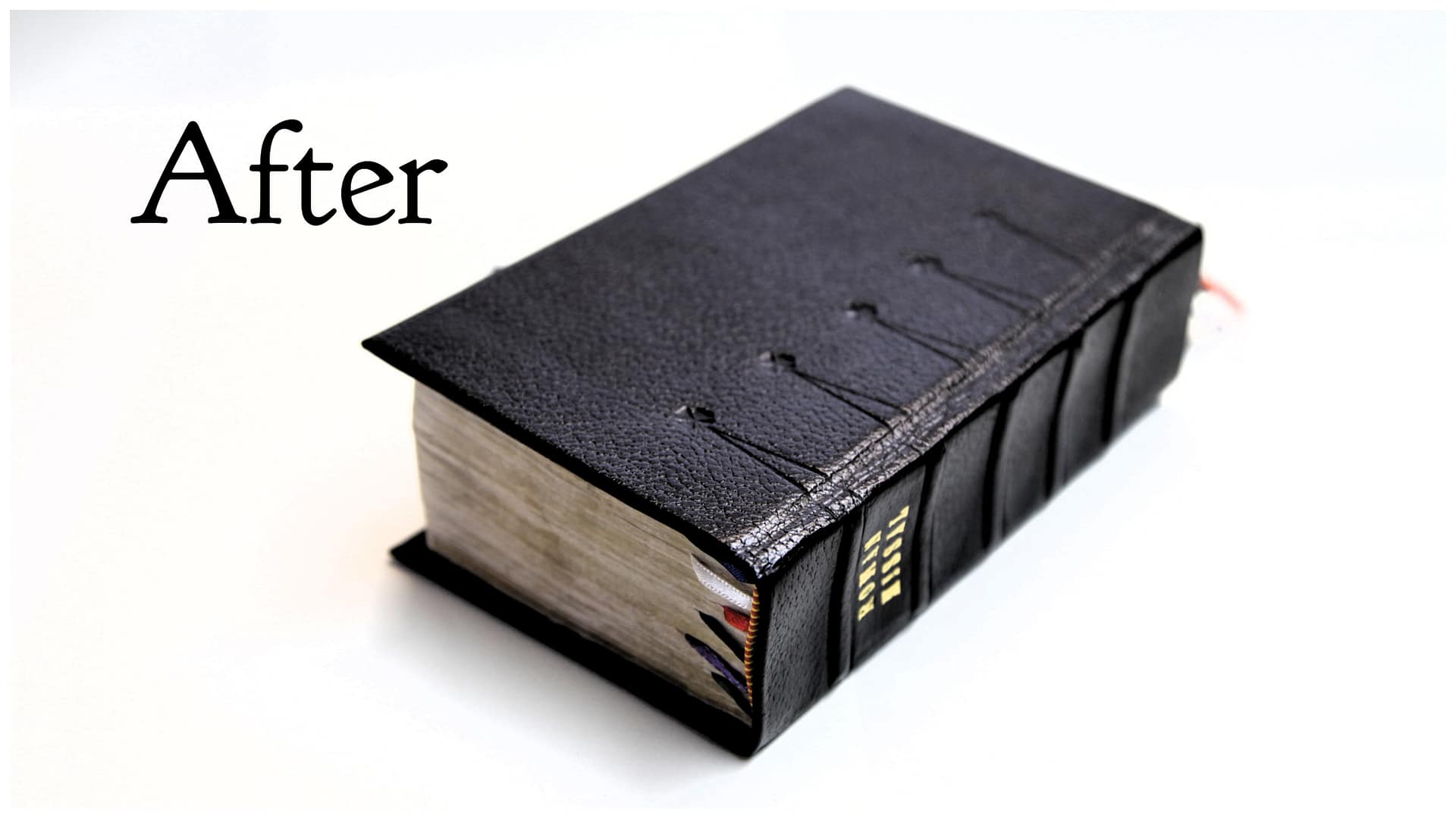 Hand Missal with new ribbons in black calf leather