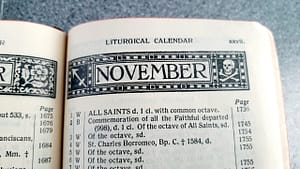 November in the liturgical calendar with a skull & crossbones!