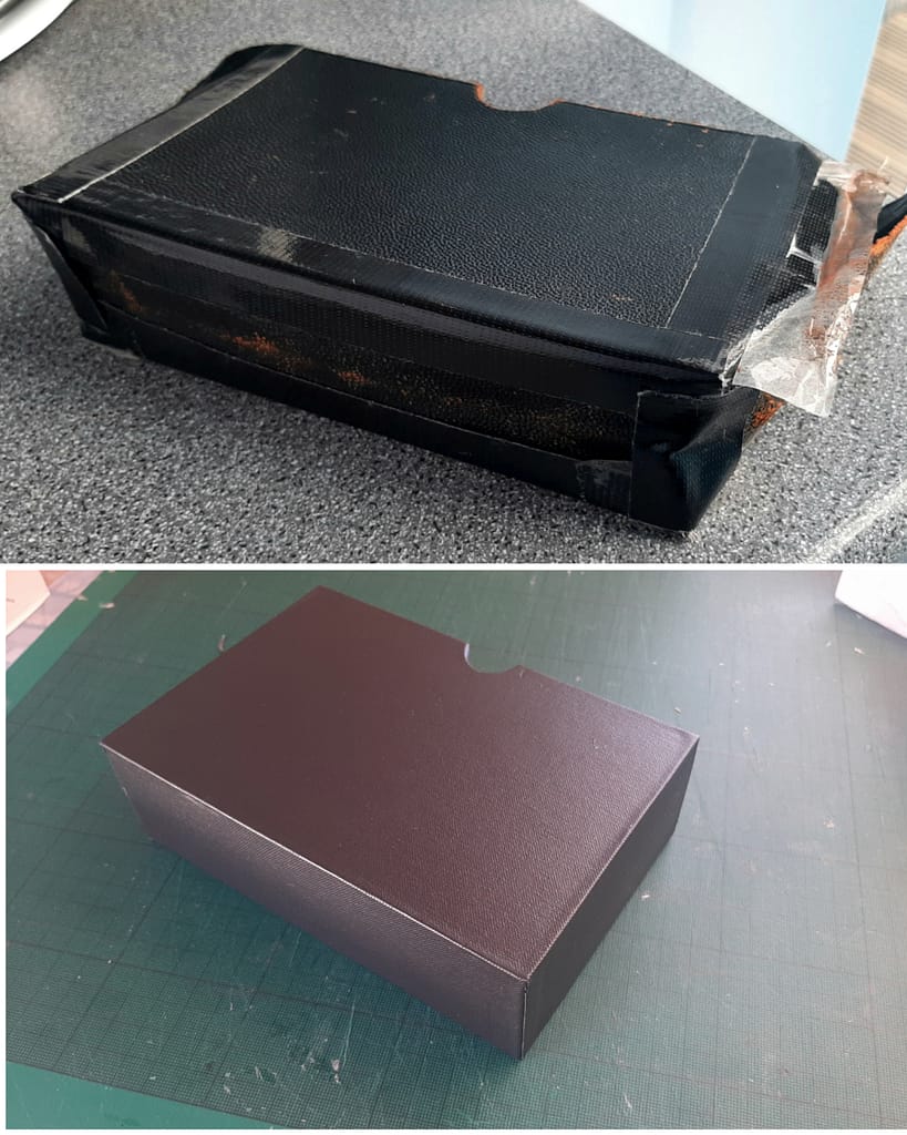 Before and after picture new book slipcase